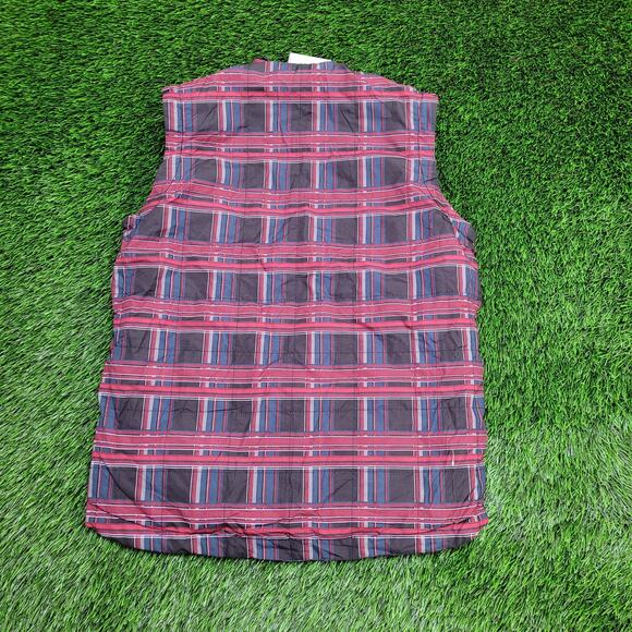 LEVIS Reversible Snap Vest Small 20x27 Blue Plaid Baggy - Picture 3 of 16